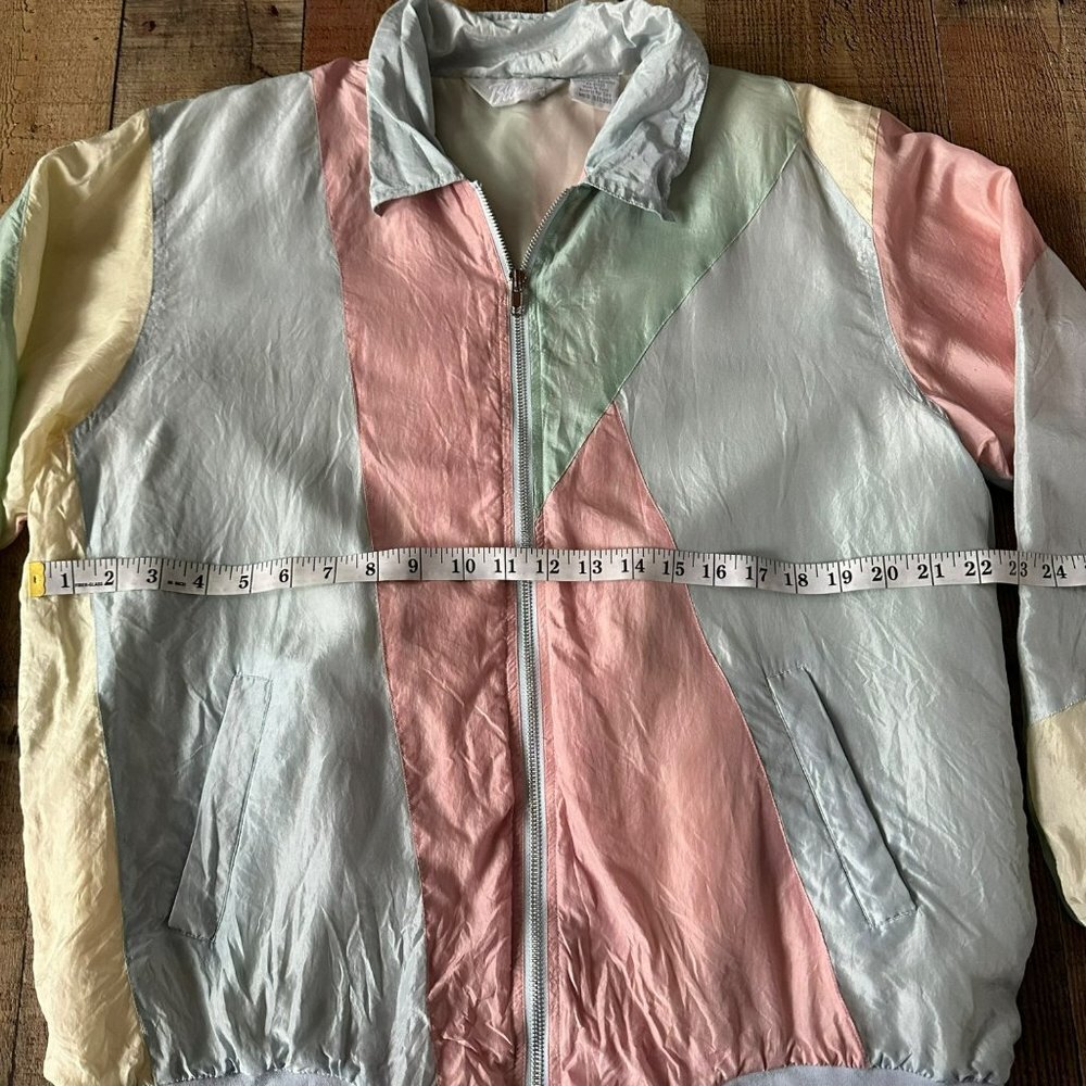 Vintage 90's Blair pink and yellow track jacket women's m - Picture 3 of 7